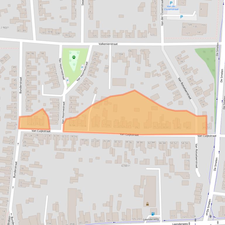 Kaart van postcodegebied 5555EA.