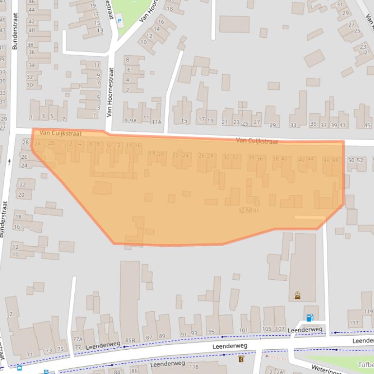 Kaart van postcodegebied 5555EC.