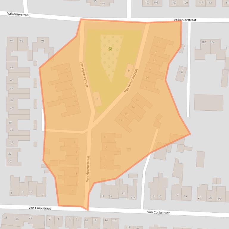 Kaart van postcodegebied 5555EE.