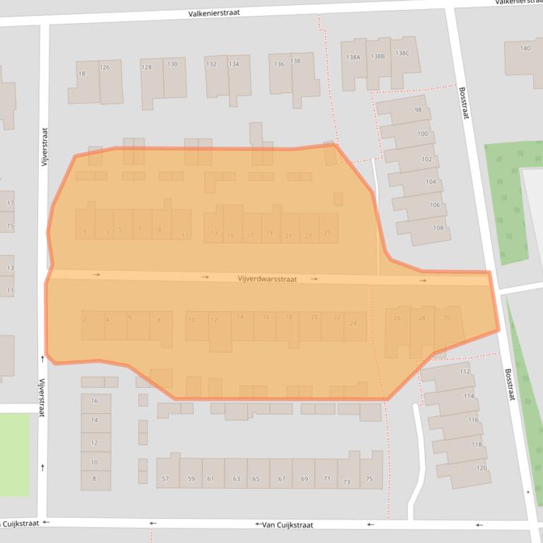 Kaart van postcodegebied 5555EJ.