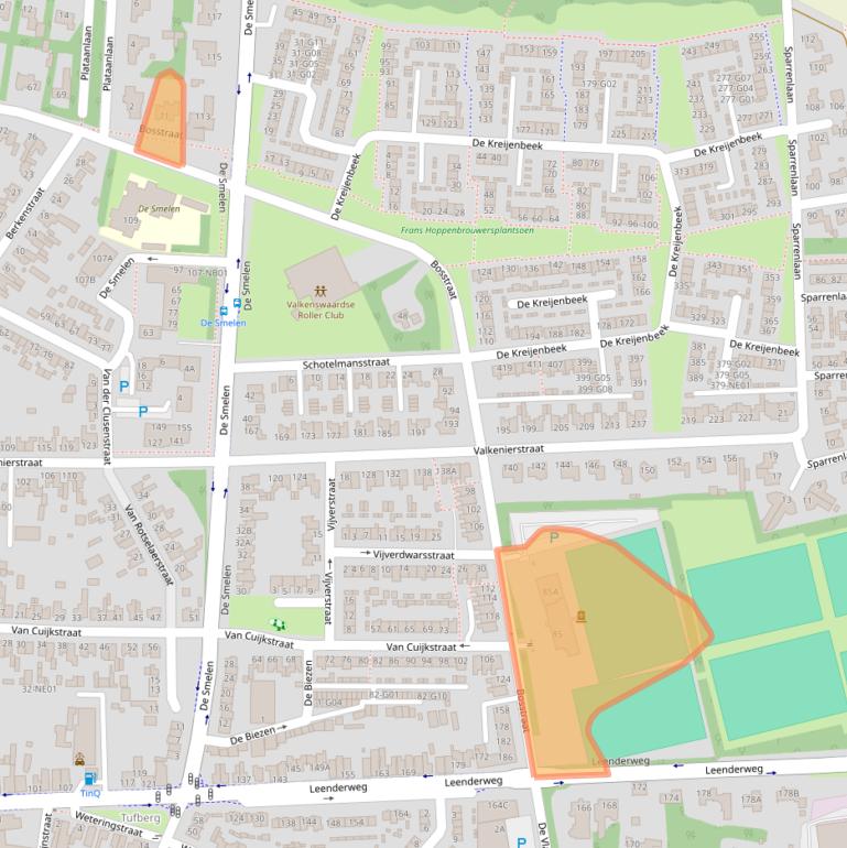 Kaart van postcodegebied 5555JA.