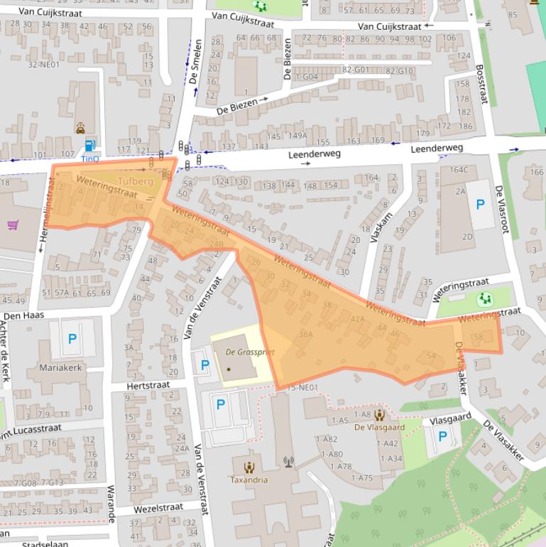 Kaart van postcodegebied 5555KN.