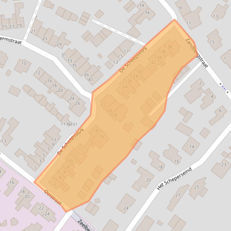 Kaart van postcodegebied 5555LP.