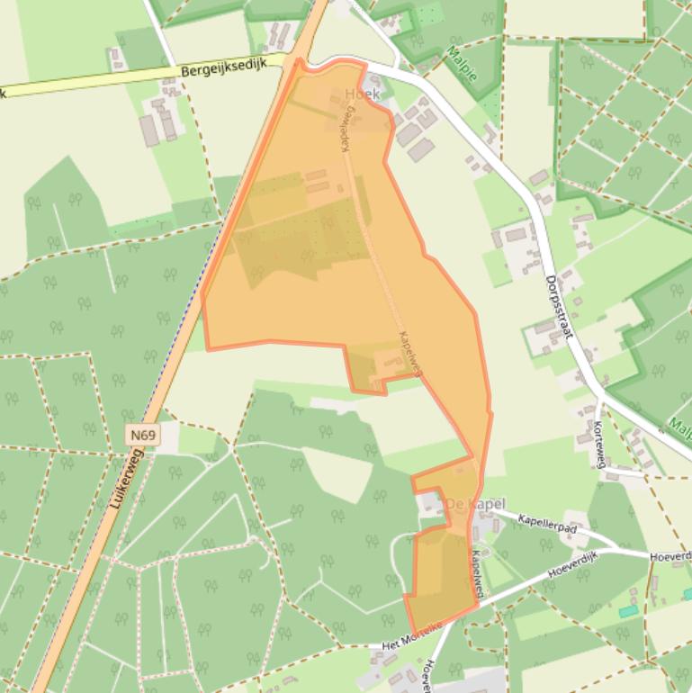 Kaart van postcodegebied 5556VX.