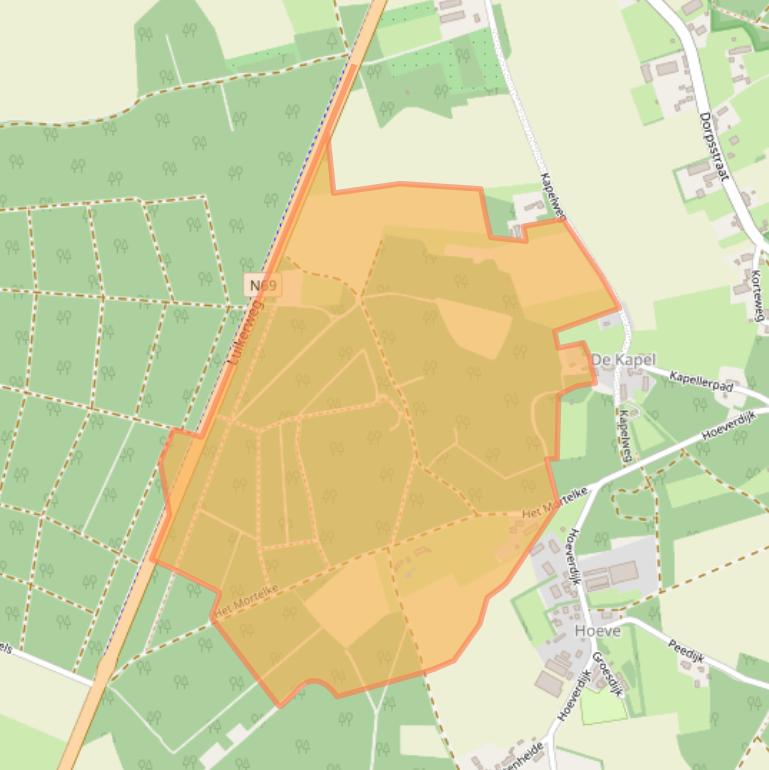 Kaart van postcodegebied 5556XD.