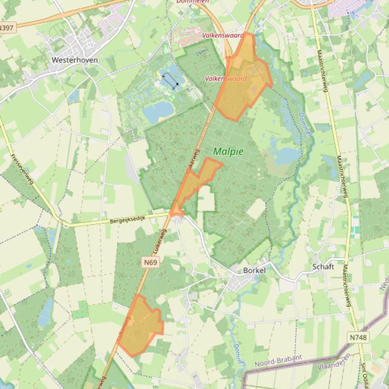 Kaart van postcodegebied 5556XG.