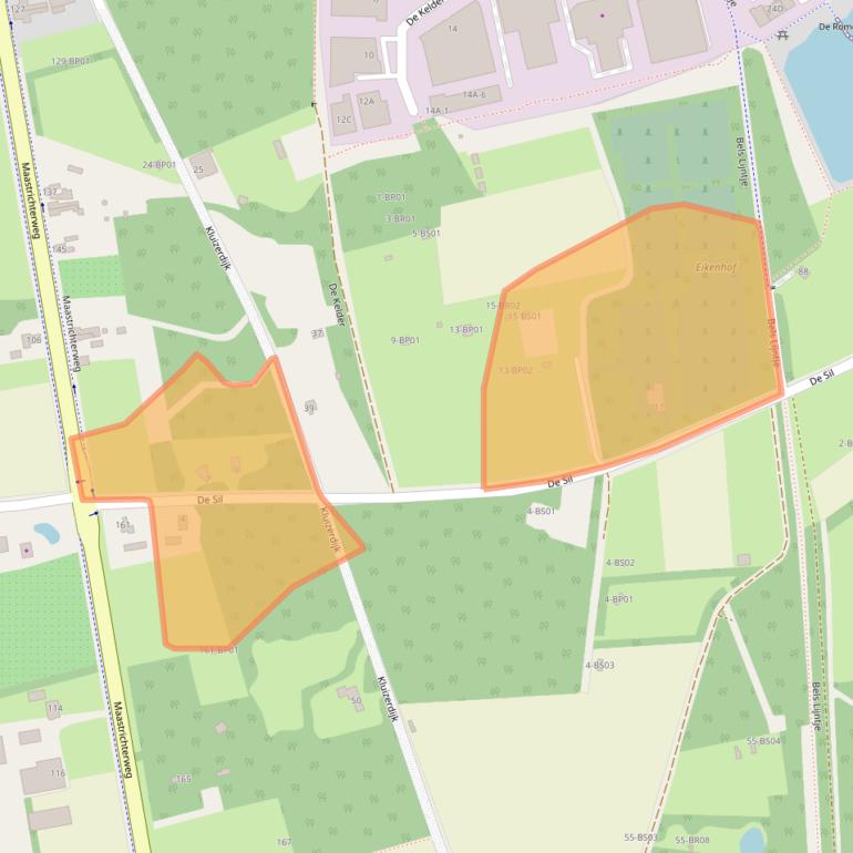 Kaart van postcodegebied 5556XP.