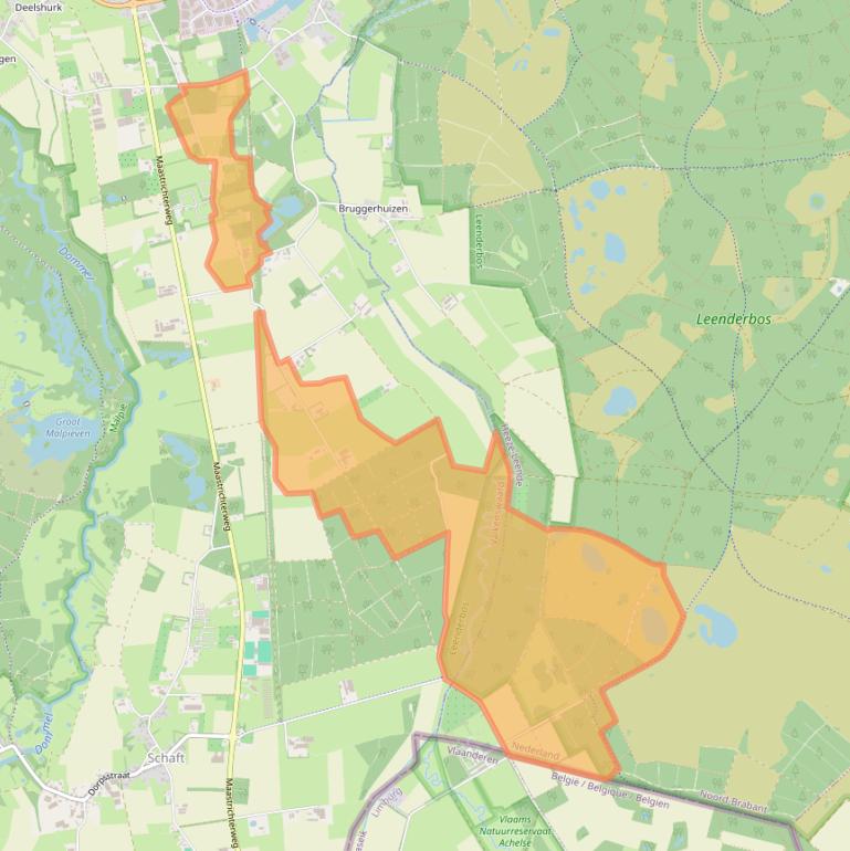 Kaart van postcodegebied 5556XS.
