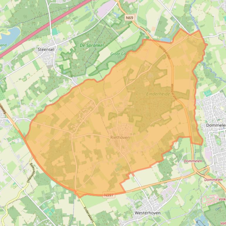 Kaart van postcodegebied 5561.