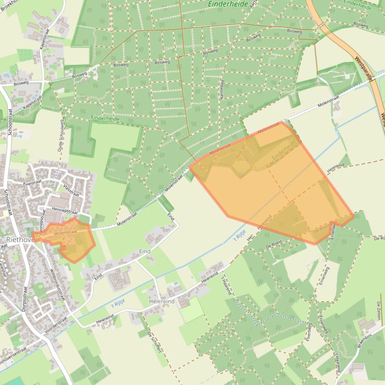 Kaart van postcodegebied 5561AA.