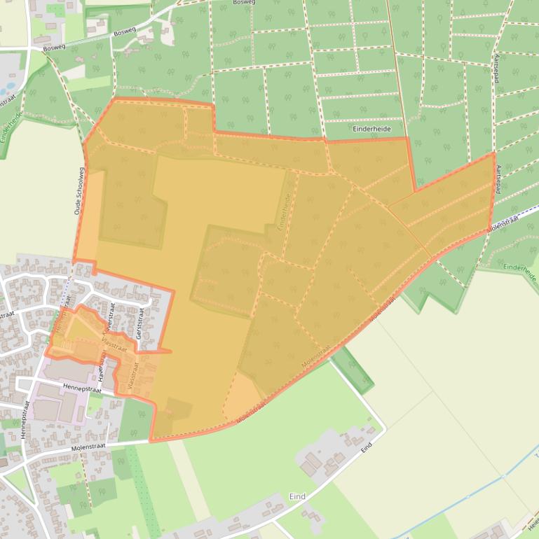 Kaart van postcodegebied 5561AJ.