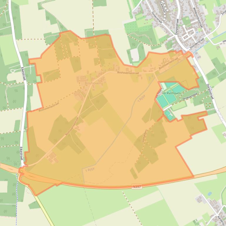 Kaart van postcodegebied 5561AR.