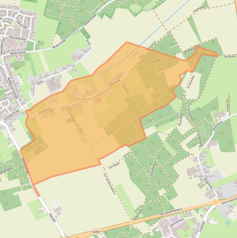 Kaart van postcodegebied 5561BB.