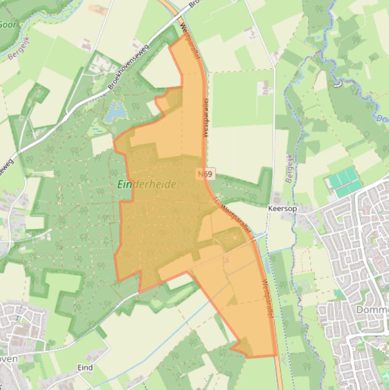 Kaart van postcodegebied 5561TC.