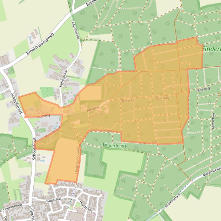 Kaart van postcodegebied 5561TV.