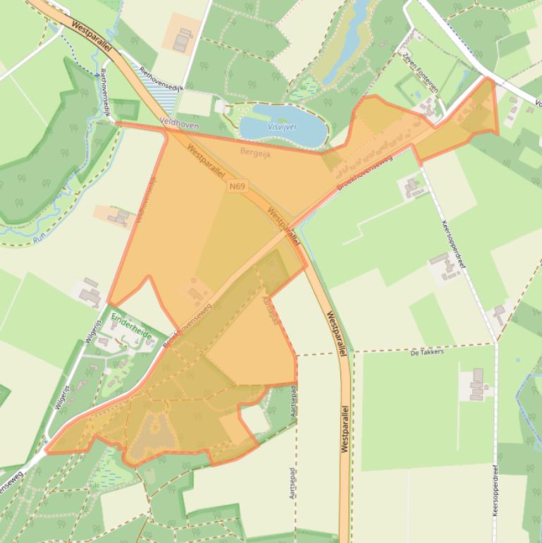 Kaart van postcodegebied 5561VA.