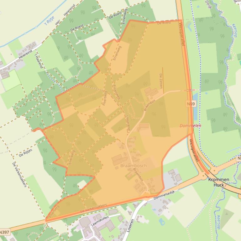 Kaart van postcodegebied 5563AB.