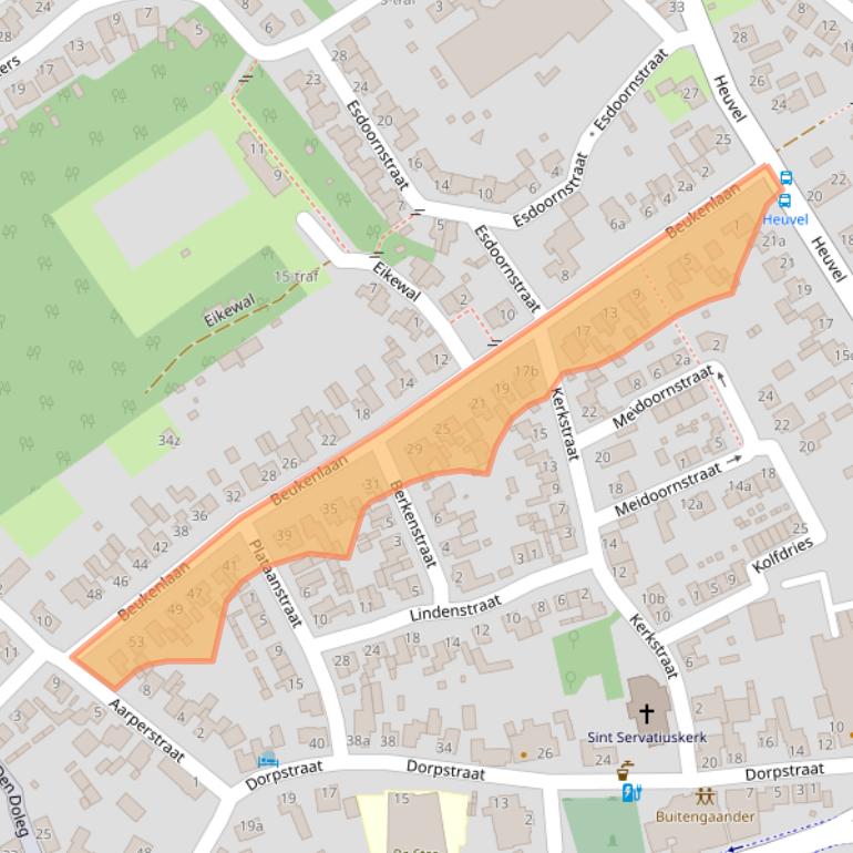 Kaart van postcodegebied 5563AS.