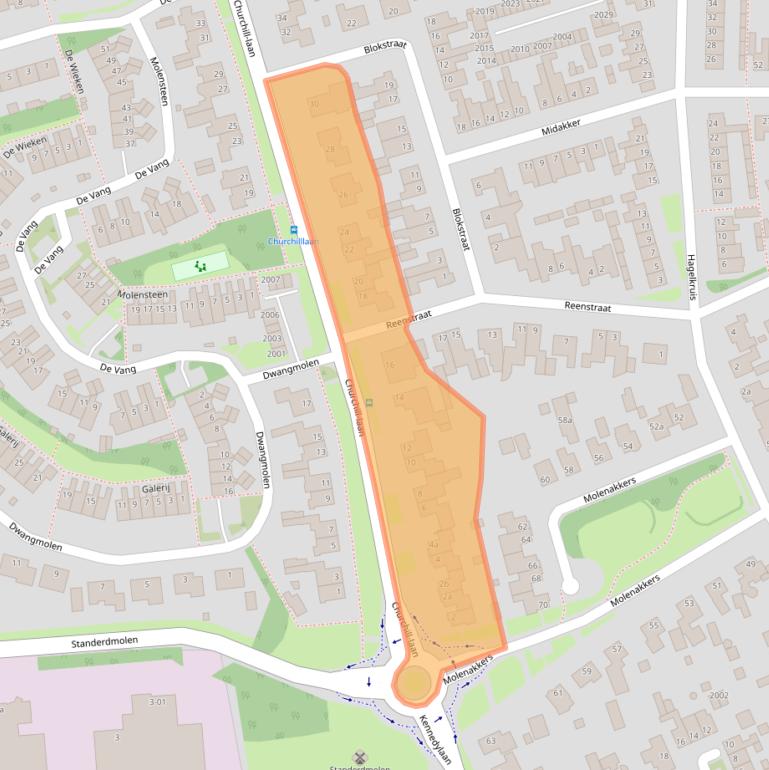 Kaart van postcodegebied 5571AA.