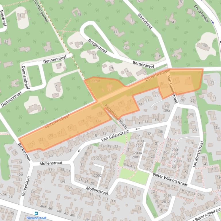 Kaart van postcodegebied 5571AJ.