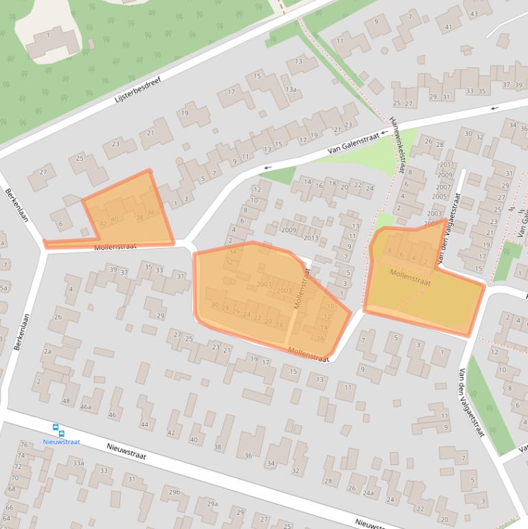 Kaart van postcodegebied 5571BL.