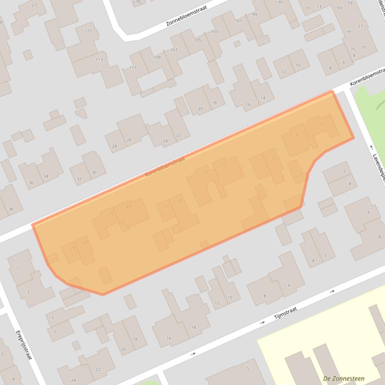 Kaart van postcodegebied 5571HP.