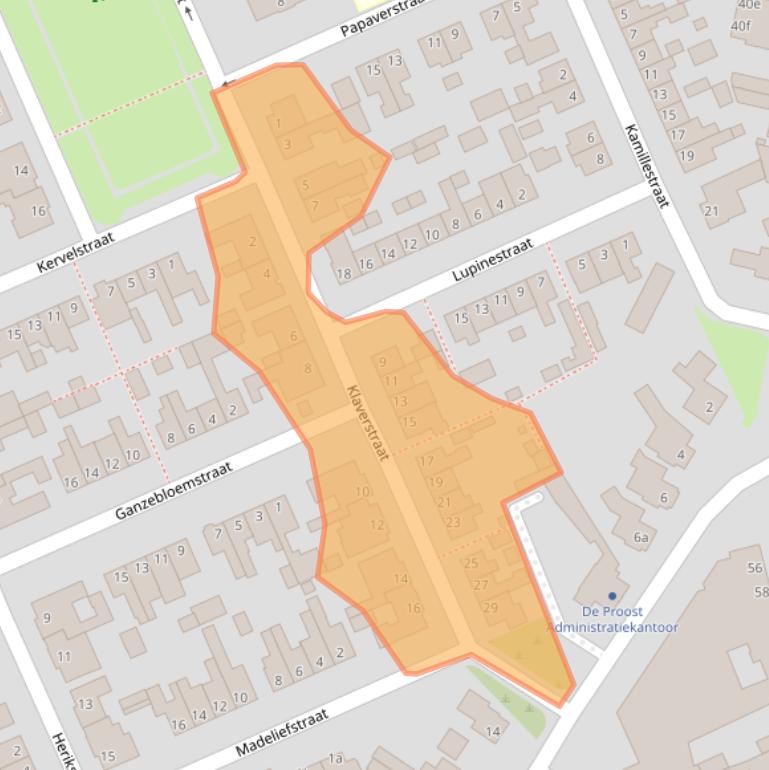 Kaart van postcodegebied 5571HT.