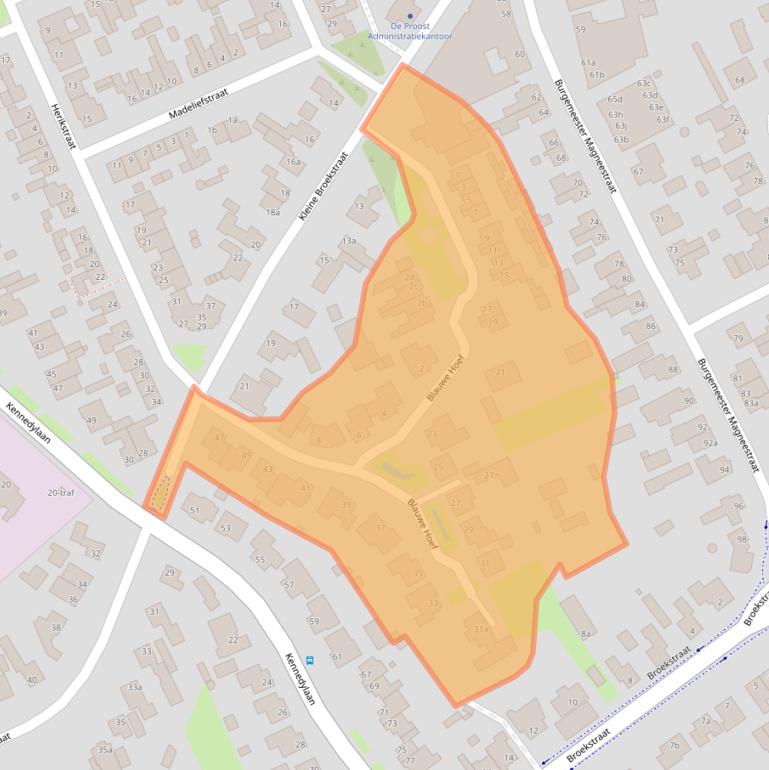 Kaart van postcodegebied 5571JZ.