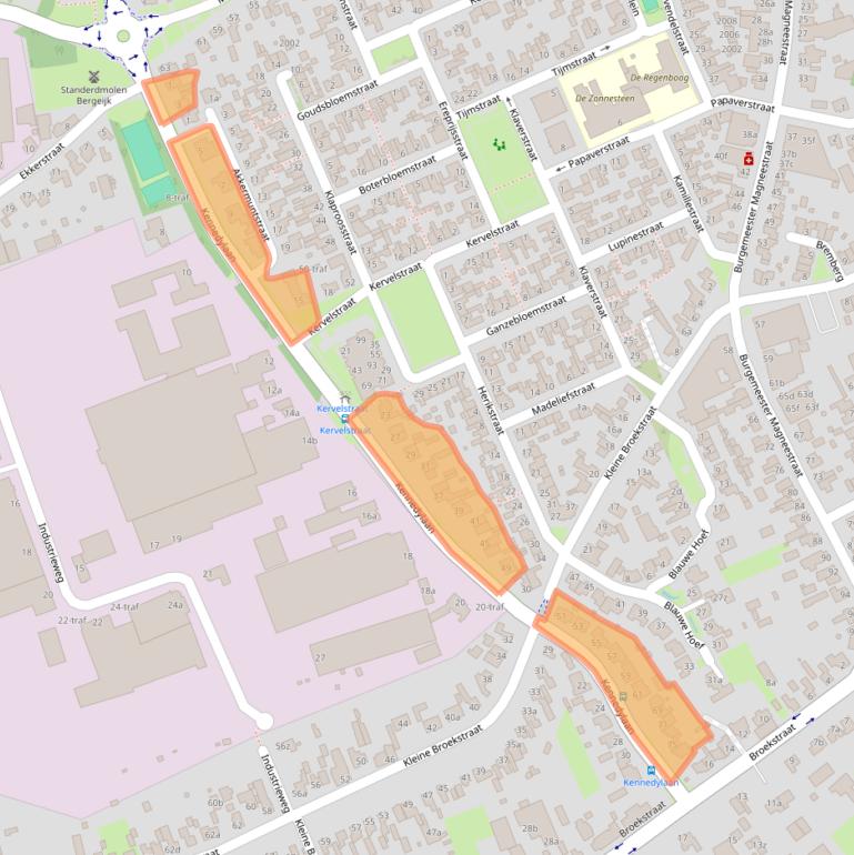 Kaart van postcodegebied 5571KB.