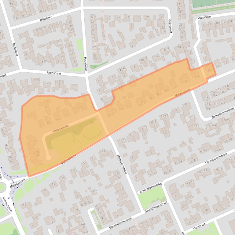 Kaart van postcodegebied 5571LE.