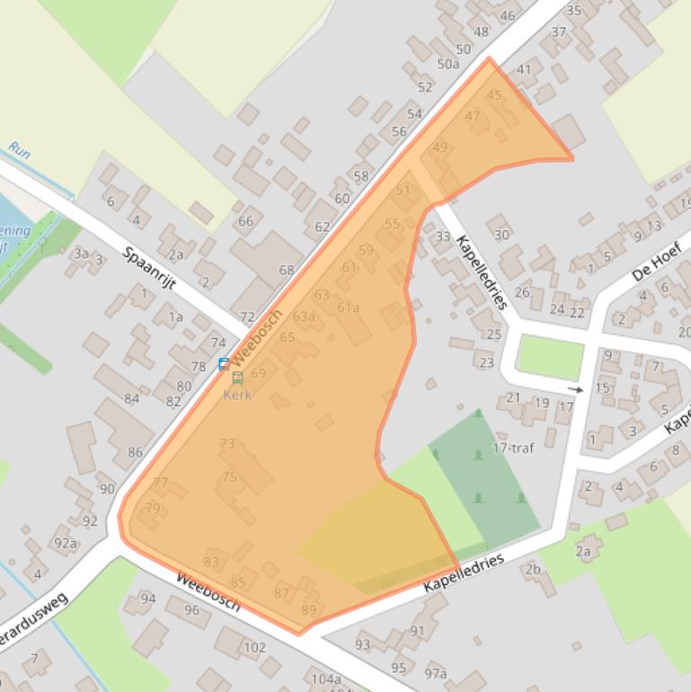 Kaart van postcodegebied 5571LW.