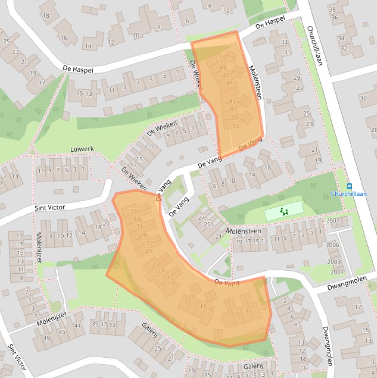 Kaart van postcodegebied 5571RH.