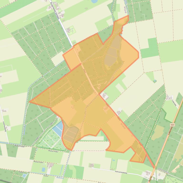 Kaart van postcodegebied 5571TT.