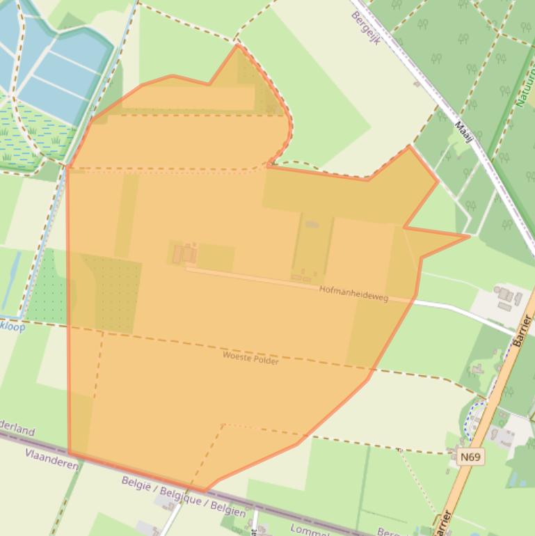 Kaart van postcodegebied 5571TX.