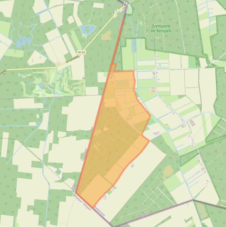 Kaart van postcodegebied 5571XB.