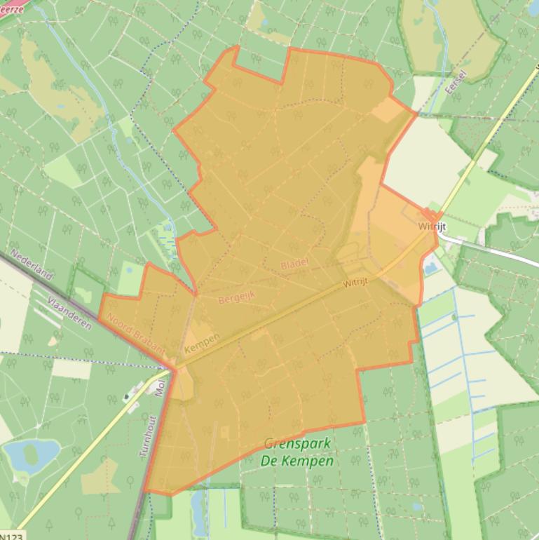 Kaart van postcodegebied 5571XH.