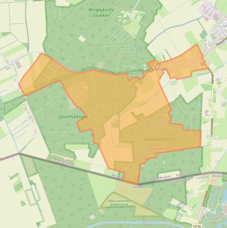 Kaart van postcodegebied 5575AA.