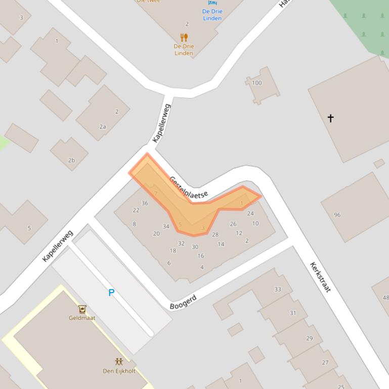 Kaart van postcodegebied 5575AD.