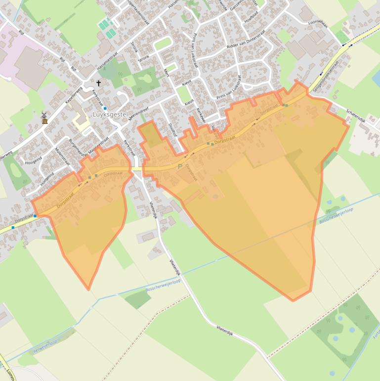 Kaart van postcodegebied 5575AE.