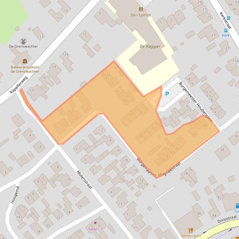 Kaart van postcodegebied 5575BA.