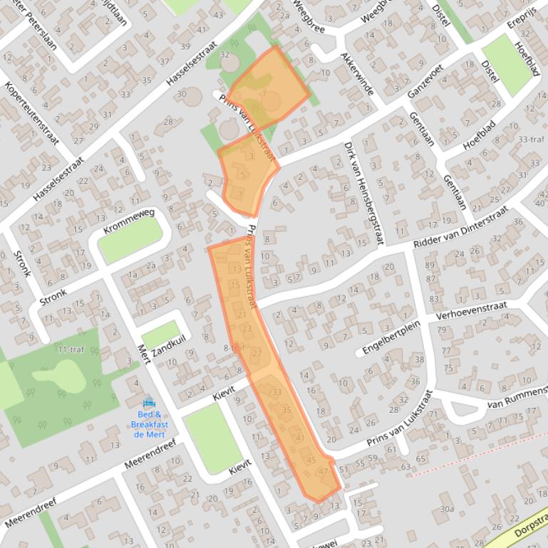 Kaart van postcodegebied 5575BH.