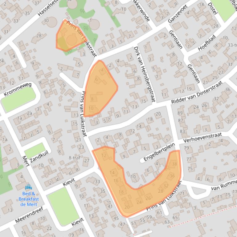 Kaart van postcodegebied 5575BJ.