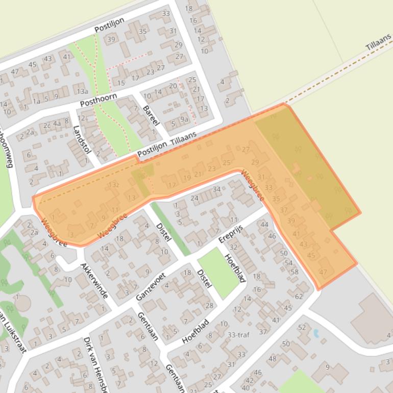 Kaart van postcodegebied 5575DB.