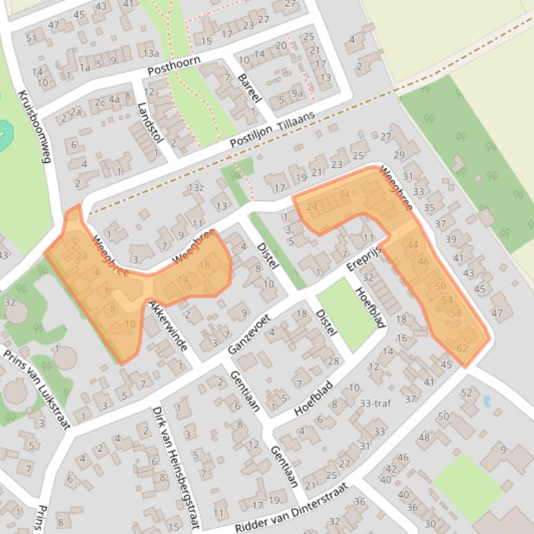 Kaart van postcodegebied 5575DC.