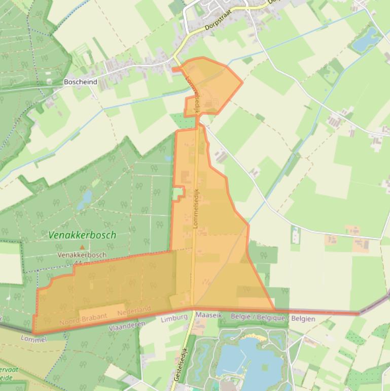 Kaart van postcodegebied 5575XD.