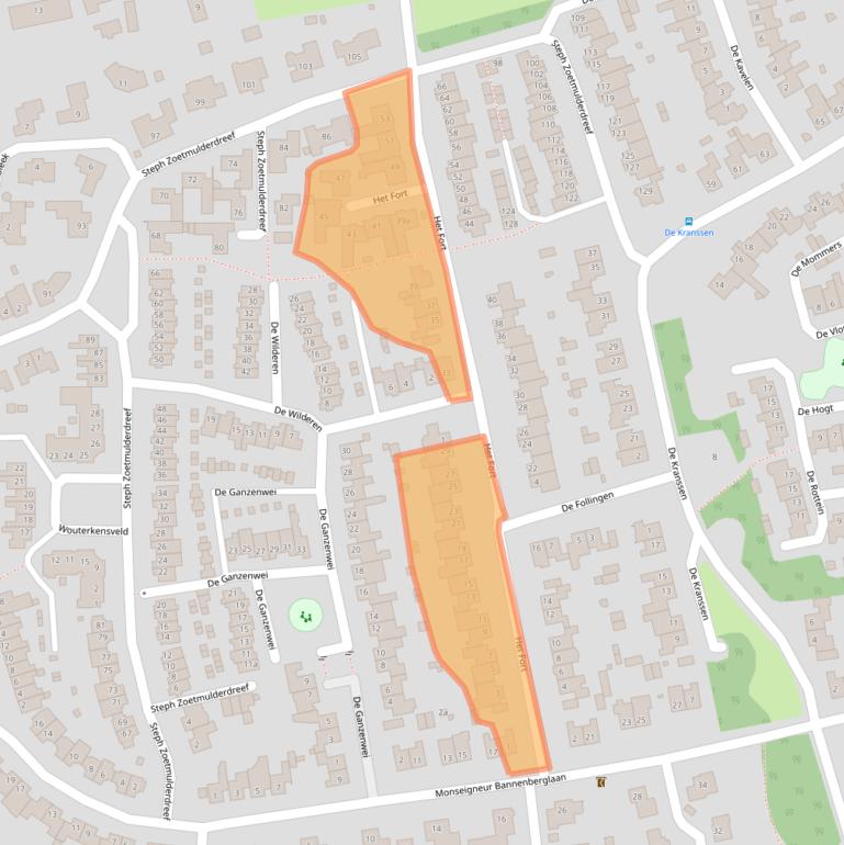 Kaart van postcodegebied 5581AB.