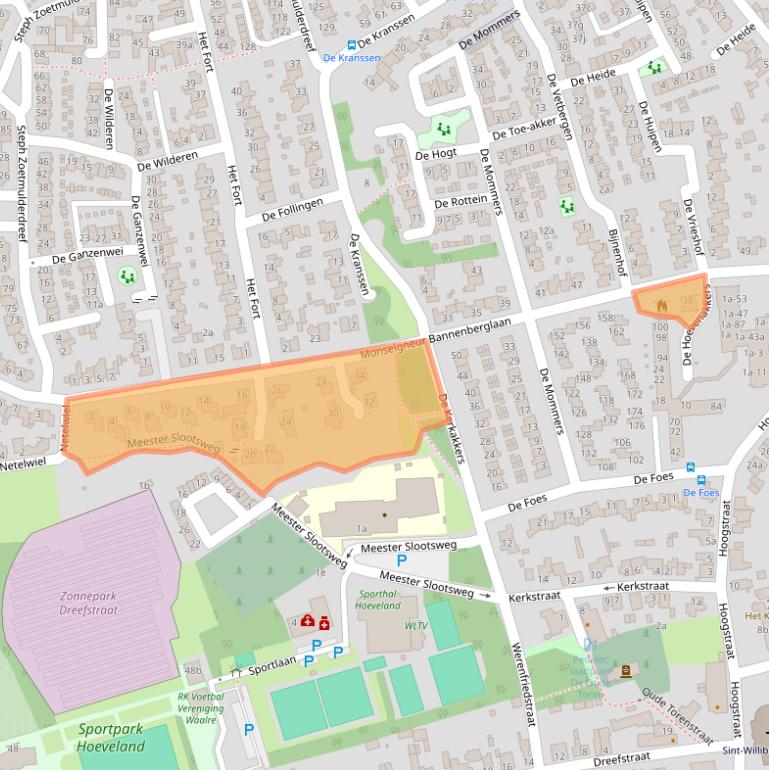 Kaart van postcodegebied 5581AH.