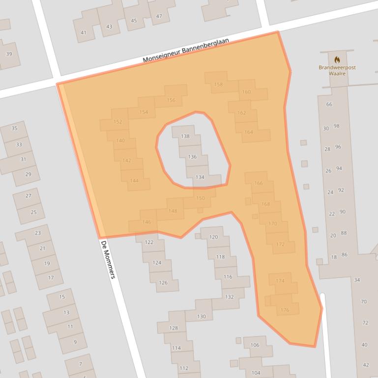 Kaart van postcodegebied 5581AT.