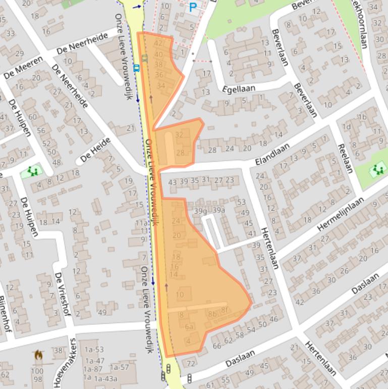 Kaart van postcodegebied 5581BP.