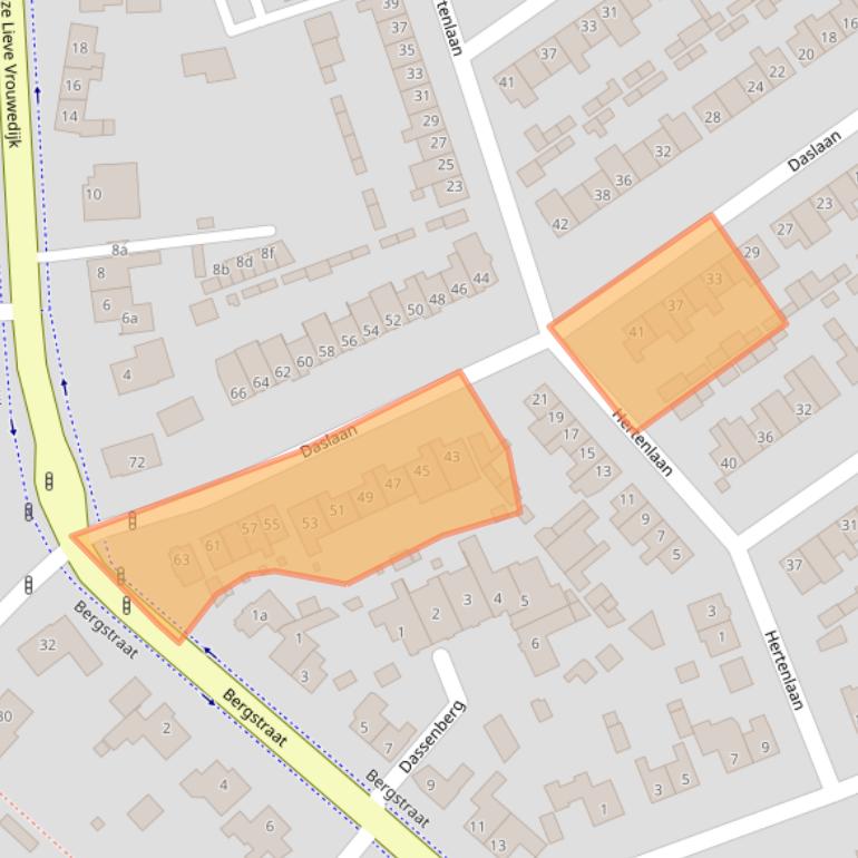 Kaart van postcodegebied 5581CB.